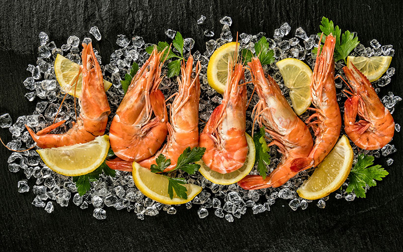 Креветки разных калибров на "Мечта Гурмана"