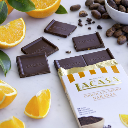 Темный шоколад с засахаренной апельсиновой цедрой 100г  (арт. LAC1507ЕХ)