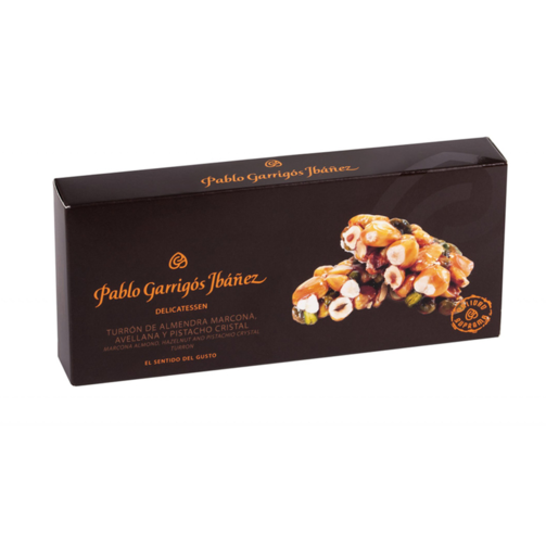 Твердый туррон с миндалём Маркона, фундуком и фисташками  (арт. DETU19)