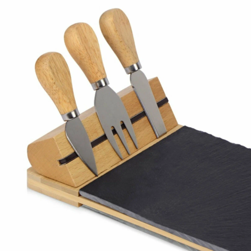 Набор для сыра из бамбука и сланца 