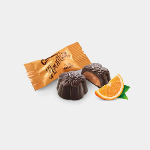 Конфеты в тёмном шоколаде 70% с апельсиновой начинкой  (арт. 5869)