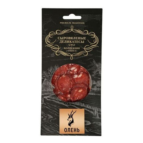 Колбаса сыровяленая Охота из оленя нарезка 
