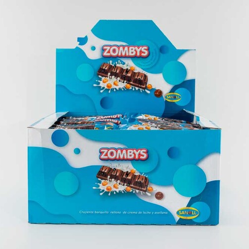 Батончик Zombys c молочной кремовой начинкой и лесным орехом  (арт. XCL0040-1)