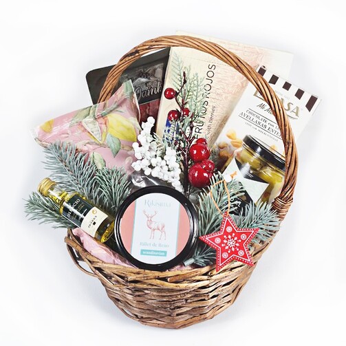 Новогодние корзины подарочные "Снежная сказка"  (арт. RKS-216)