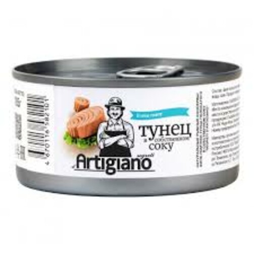 Тунец полосатый филе - ломтики в собственном соку 